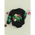 thumbnail image 4 of Baby Girls Boys Sweatshirts Rompers 3M 6M 9M 12M Christmas  Dinosaur Snowman Deer Santa Print Long Sleeve Toddler Fall Bodysuits, 4 of 10