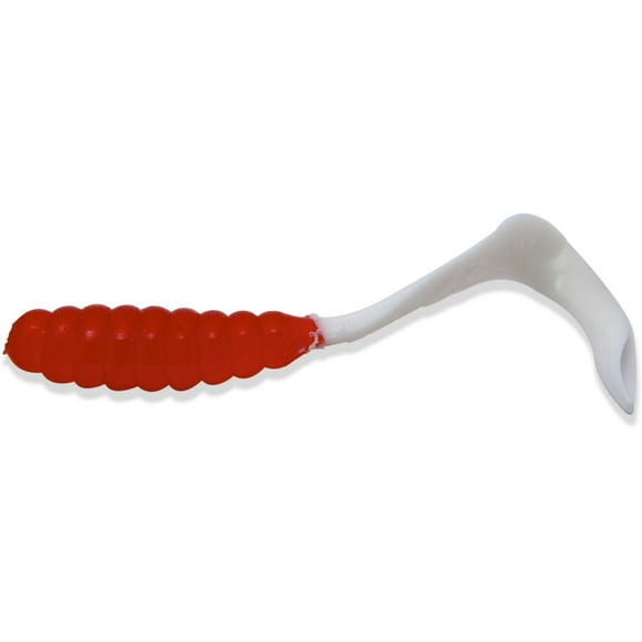 Mister Twister 4T7M 091 Curly Tail 4" Red/White, Curly Tail 4" Red/White