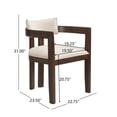 thumbnail image 3 of Noble House Dining Chair with Armrest Set of 2,Polyester Linen Blend Fabric,Walnut, 3 of 8