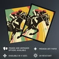 thumbnail image 2 of Artery8 Jockey on Race Horse Artwork Bold Colourful Pop Living Room Art Print Framed Poster Wall Decor 12x16 inch, 2 of 5