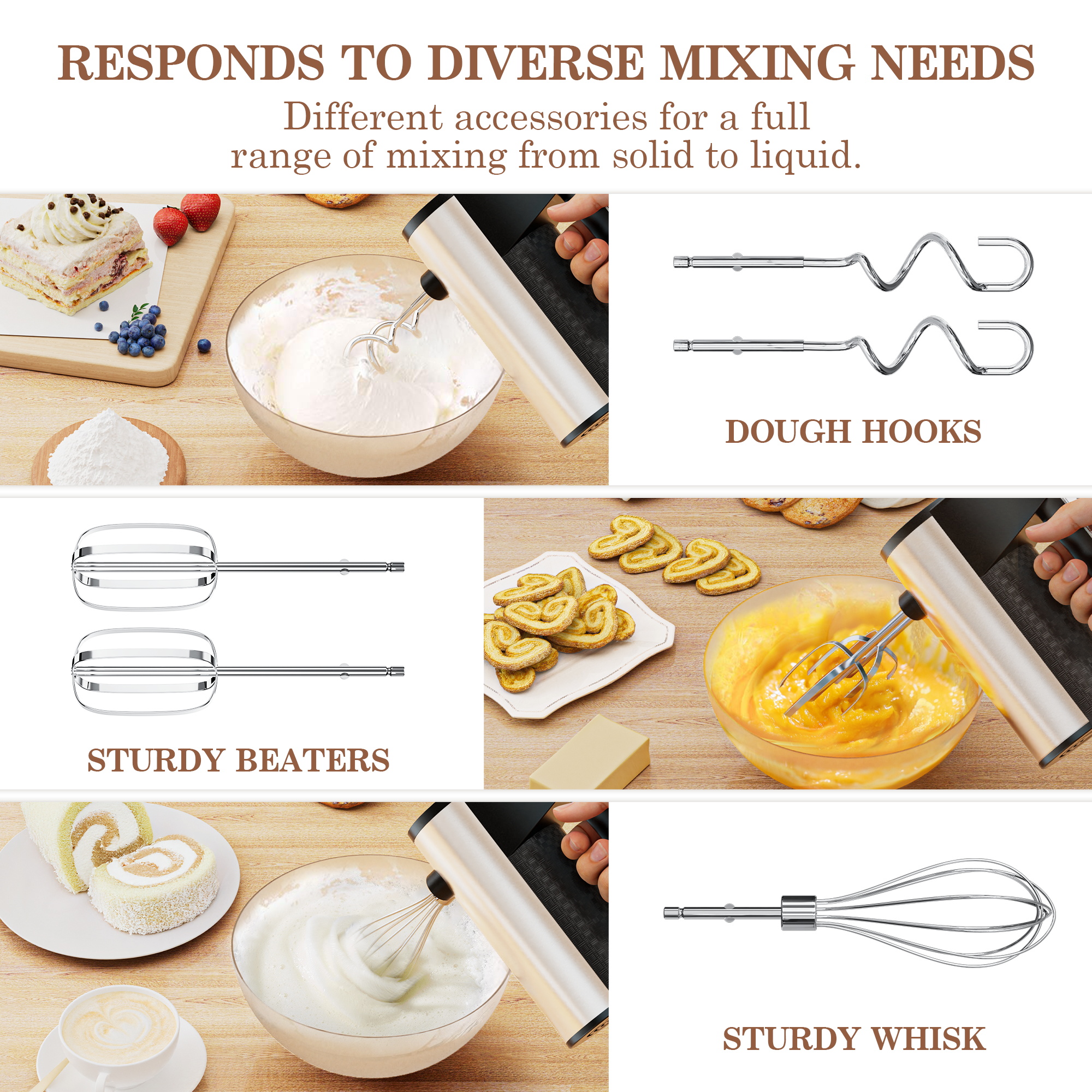 Tinana 5-Speed Electric Hand Mixer with Turbo photo 2