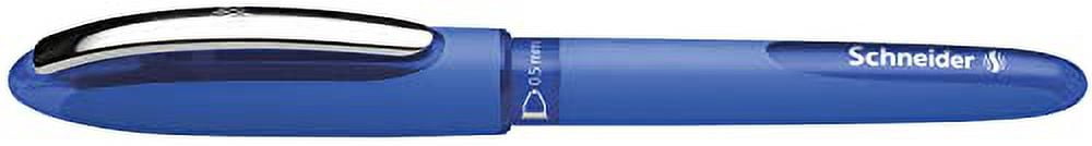 Schneider One Hybrid C Rollerball Pen, 0.5 mm Hybrid Conical Tip, Light Blue Barrel, Blue Ink, Box of 10 Pens (183203)
