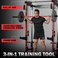 thumbnail image 6 of Mikolo Foldable Power Rack Cage,1000lbs Capacity Wall Mounted Squat Rack with independent pulley system, Space Saving Home Gym Equipment with 5 Adjustable Angle, 6 of 14