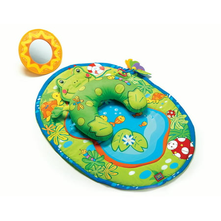 Tiny Love Frog Tummy Time Fun Play Mat and Pillow with Stand Alone Mirror,