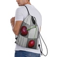 thumbnail image 3 of Drawstring Backpack, Cherries laid Light Waterproof Sports Gym Bag Draw String Back Bag for Men Women, Sackpack Cinch Workout Bag for Sports, Travel, Swimming, Beach, 3 of 8