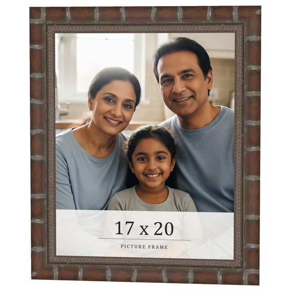 17x20 Dark Brown Bamboo Real Wood Picture Frame Width 1.5 inches | Interior Frame Depth 0.5 inches