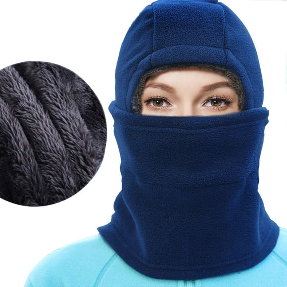 Cagoule en Polaire Ajustable Chapeau d'Hiver Coupe-Vent Masque de Ski pour Hommes/femmes/enfants