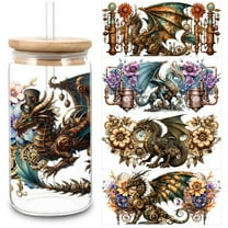 5pcs DIY UV DTF Transfer Stickers, For Glass Tumbler, Waterproof Decals, Plastic Adhesive Label For Bottles And Cups Decor