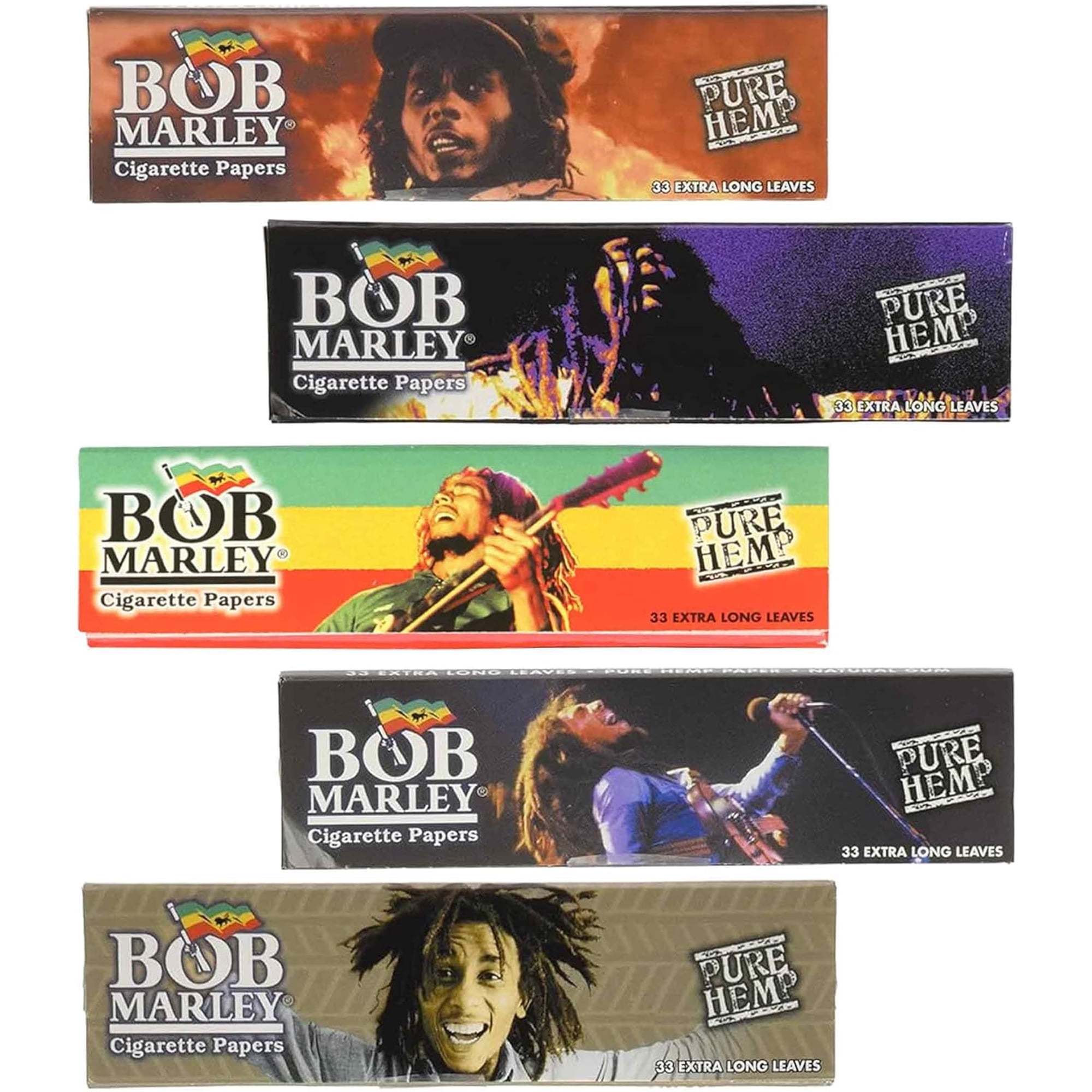 bob marley cigarette papers pure hemp Extra Long Leaves (5 Packs) BOB MARLEY KING SIZE ROLLING