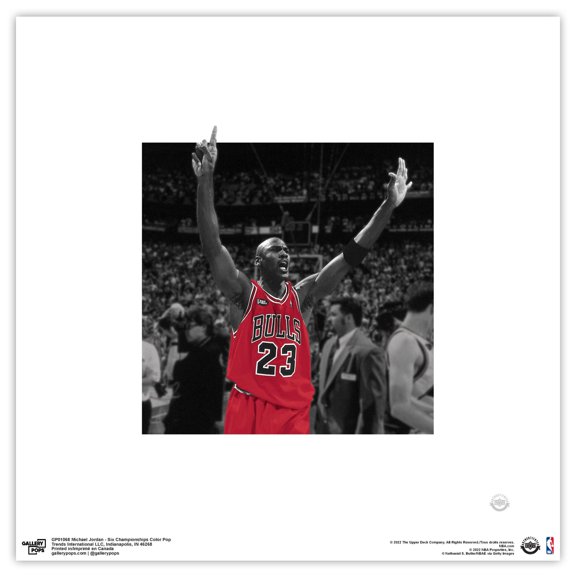 Gallery Pops Michael Jordan - Six Championships Color Pop Wall Art, Unframed Version, 12" x 12"