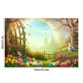 thumbnail image 3 of QTOCIO Spring Wreath Fence Easter Photo Material Photography Background Cloth, 3 of 4