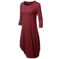 thumbnail image 3 of FashionOutfit Women's Casual 3/4 Sleeve Bubble Midi Dress with Pocket Made in USA, 3 of 4