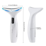 Microcurrent Neck & Face Massager – 3 LED Light Therapy, Vibration & Heat – Portable Skin Lifting & Firming Device for Neck, Chin & Jawline