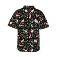 thumbnail image 3 of Balery Cute Rabbit And Flower Print Men's Hawaiian Shirts Short Sleeve Beach Shirt Relaxed Fit Vacation Button Down Shirts-Small, 3 of 9