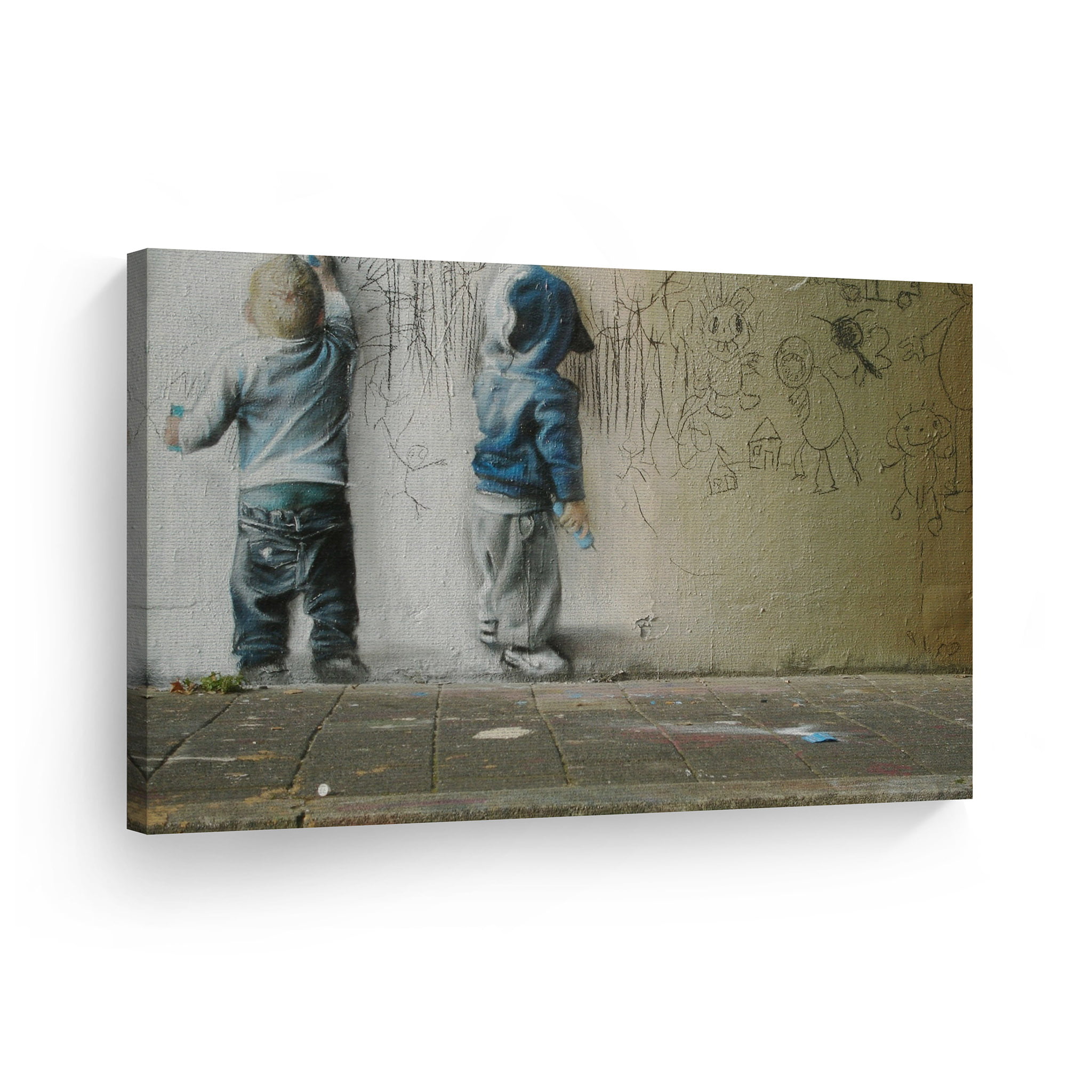 Smile Art Design Banksy Canvas Print Kids Are Painting ...
