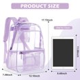 thumbnail image 4 of Clear Backpack for School Women Men, Heavy Duty Transparent See Through Backpack, Waterproof Clear Bookbag for Teens, College Students Plastic Backpacks for Stadium Events, 4 of 8