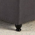 thumbnail image 7 of Large Square Storage Ottoman Bench with Wooden Legs, Linen Fabric Button Tufted Upholstered Coffee Table with Nail Trims, Flip Top Foot Rest Stool for Sofa Couch Bedroom End of Bed, Dark Grey, 7 of 7