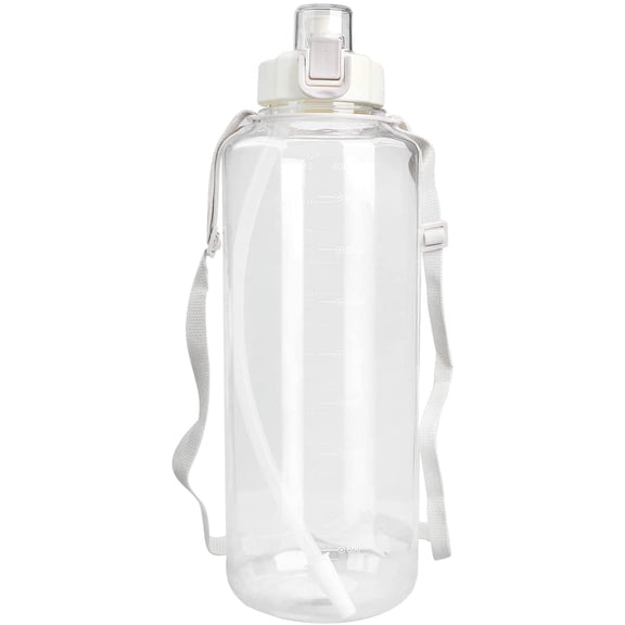 Water Bottle 1.05 Gallon/135 oz with Straw & Detachable Strap Large Sports Water Bottle for Fitness Gym and School Featured with Leakproof and High Temperature Resistance