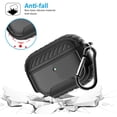 thumbnail image 3 of AirPods Pro Case, Rugged Shockproof TPU 2-Piece Cover Skin Protective Case with Keychain (Front LED Visible) for AirPods Pro 2019 (A2084, A2083) - Black, 3 of 8