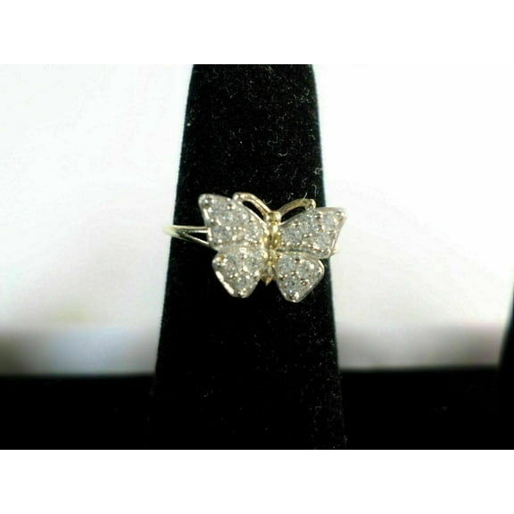 2Ct Round Lab-Created Diamond Butterfly Engagement Ring 14K Yellow Gold Plated