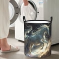 thumbnail image 4 of Picia Space White Horse Large Laundry Basket, Waterproof, Freestanding Laundry Hamper, Collapsible Tall Clothes Hamper with Extended Handles-Small, 4 of 8