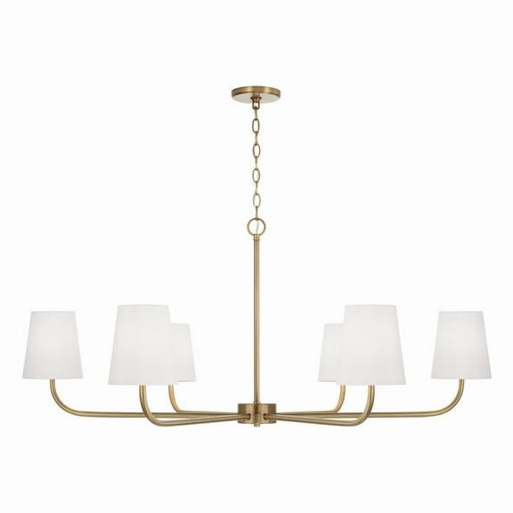 6 Light Chandelier In Minimalist Style-21.25 Inches Tall And 47 Inches Wide-Aged Brass Finish    -Traditional Installation Capital Lighting