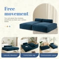 thumbnail image 2 of 72" Extra Wide Modular Sofa Bed with High-Density Foam for Living Room, Dark Blue + Right-handed, 2 of 15