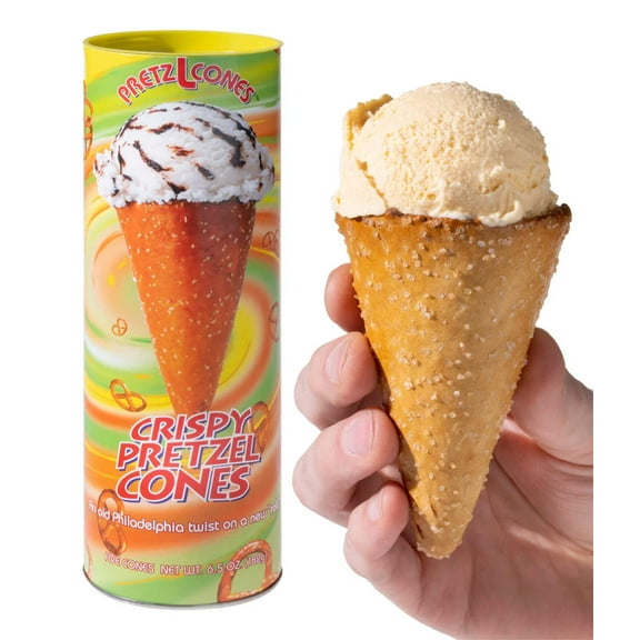 Cookie & Pretzel Ice Cream Cones-Pretzel