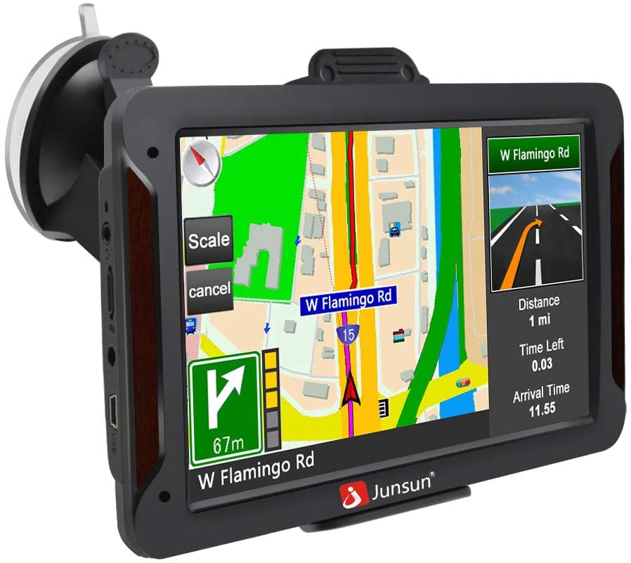 7 inch Bluetooth 8GB 256MB Jimwey Car Truck Lorry Satellite Navigator Device with Post Code POI Search Speed Camera Alerts with UK&EU 2018 Maps Lifetime Free Update SAT NAV GPS Navigation System 