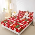 thumbnail image 4 of Feelyou Kawaii Santa Claus Twin Sheet Sets for Child, Red Christmas Snowman Twin Fitted Sheet, Happy New Year Flat Sheet, Lightweight Room Decor, 3 Pieces, 4 of 7
