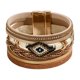 thumbnail image 4 of Pulsera multicapa envolvente, joyería, regalos, pulsera boho hecha a mano, cuerda trenzada Caqui, 4 of 9