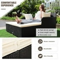 thumbnail image 6 of Giantex Rattan Daybed Patio Loveseat Sofa Set , Wicker Patio Furniture w/Padded Cushion & and Sturdy Foot, White, 6 of 8