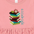 thumbnail image 4 of Inktastic Bookworm Reading Book Lover Girls Baby Dress, 4 of 5