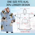 thumbnail image 4 of Oversized Wearable Blanket Hoodie,Pug and Footprints Sherpa Blanket Hoodie with Super Pockets,Super Warm Fuzzy Pullover for Women & Men, 4 of 6