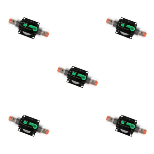 Scienceny Disyuntor de reinicio manual en línea Fusible de audio estéreo para automóvil 12V / 24V / 32V 100A Type2 NO2