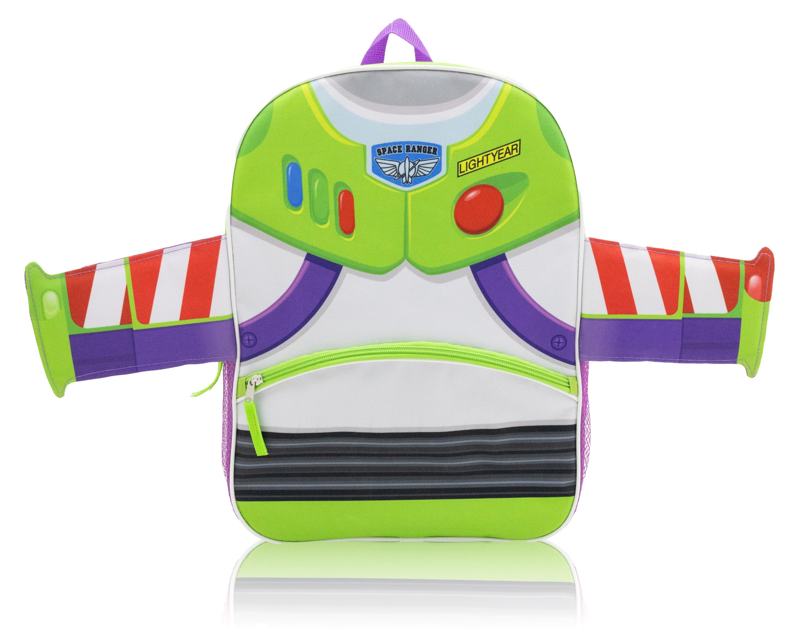 Disney Pixar Buzz Lightyear Backpack for Kids Toy Story School Bookbag with Front Pocket, Padded Straps & Wing Appliques Lightweight Travel Backpack for Boys, Girls, or Teens 16" Ages 3+