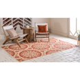 thumbnail image 4 of Unique Loom Medallion Indoor/Outdoor Botanical Rug Terracotta/Beige 7' 1" x 10' Rectangle Geometric Traditional Perfect For Patio Deck Garage Entryway, 4 of 6