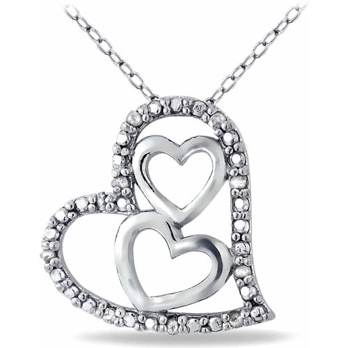 triple heart diamond necklace