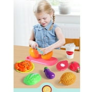 NimJoy Pretend Play Grocery Shopping Basket Toy for Girls 3-6 Years - Kids Food Play Set, 28Pc Mutil-Color Sliceable Fruit and Vegetable to Toddlers Pretend Food
