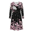 thumbnail image 4 of SCRAWLGOD Cherry Blossom Breast Feeding Dresses for Women Maternity Dress Long Sleeve Fall Midi Dresses for Women Nursing Friendly Comfy Womens High Waist Dress for Walks Size XL, 4 of 7