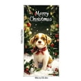 thumbnail image 3 of Kumdkd Christmas Door Cover Curtain Banner - Santa Claus & Dog-Themed Outdoor Holiday Decoration (90x180cm/35.43x70.87in), Multicolor Polyester Fabric for Festive Home Display, 3 of 6