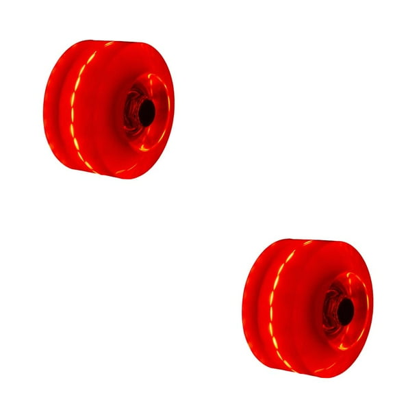 Ruedas de patín Naiovety Luminous Light Up Quad Roller LED Doble Accesorios de patinaje Rojo 2Conjunto