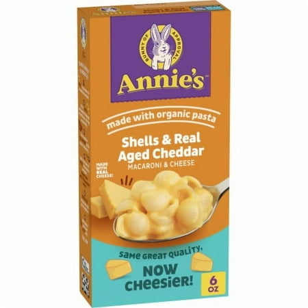 2X-Annie’s Organic Real Aged Cheddar Shells Mac N Cheese Macaroni and Cheese Dinner - 6 oz