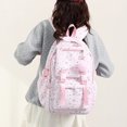 thumbnail image 4 of Aesthetic Backpack with Pendant, Star Print Laptop Backpack, Multi-layer Bookbag for Shopping Work (Pink), 4 of 7