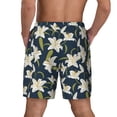 thumbnail image 4 of Uemuo Lilies Flowers Pattern Mens Swim Trunks Quick Dry Board Shorts with Mesh Lining, Stretch Beach Shorts Quick Dry No-Chafing Board Shorts-Large, 4 of 9