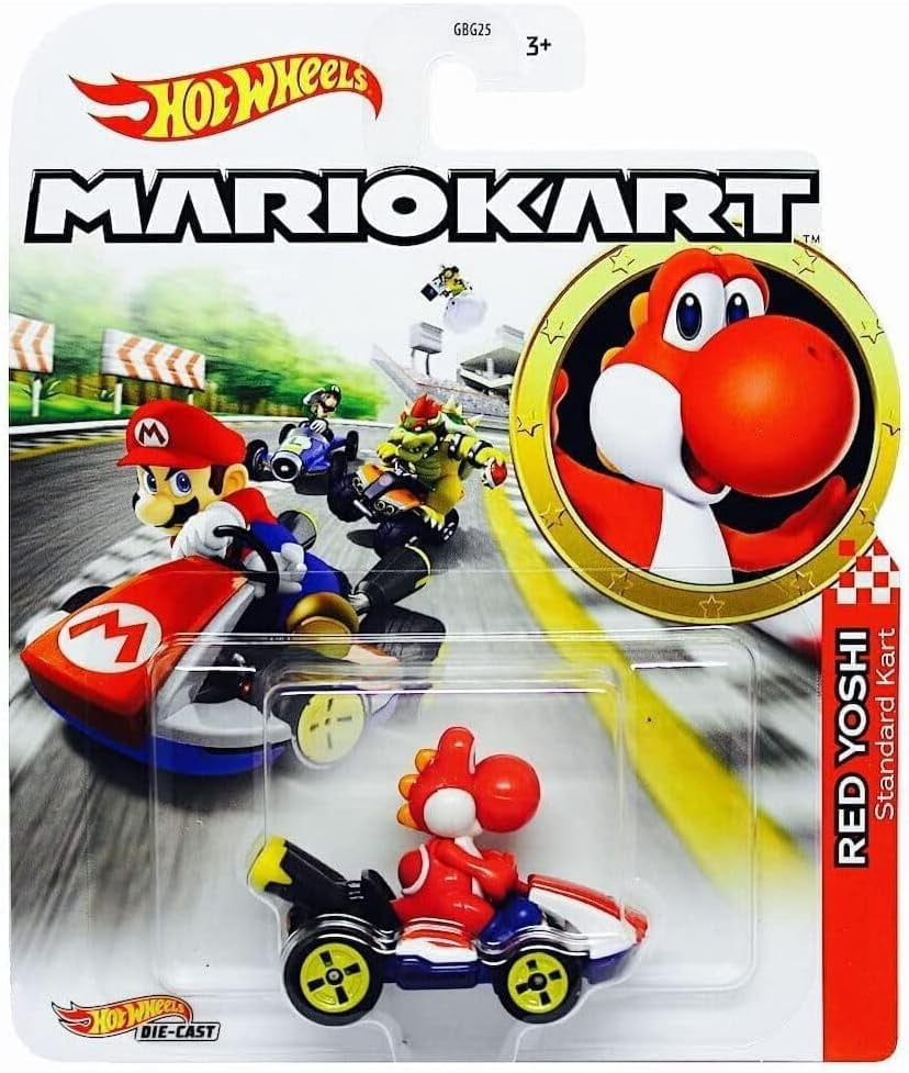 Mattel Hot Wheels Mario Kart Die‑Cast Character Cars Collection (Pack of 8) GBG25-957K – Ages 3+