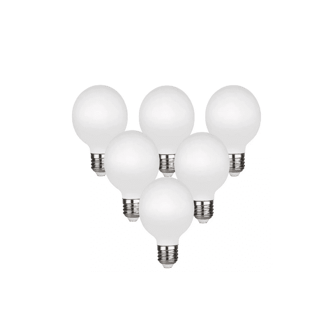 Bombilla Led Edison 6 Pzs G25 (g80) 5w E26 Blanco Y Cálido 4000