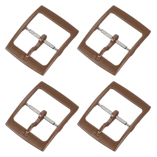 Uxcell 4 Pcs Hebilla de Reemplazo para Banda de Reloj, Cierre de Correa de Reloj de Plástico de 16 mm para Bandas de Reloj de Cuero Silicona Nylon Lona, Marrón