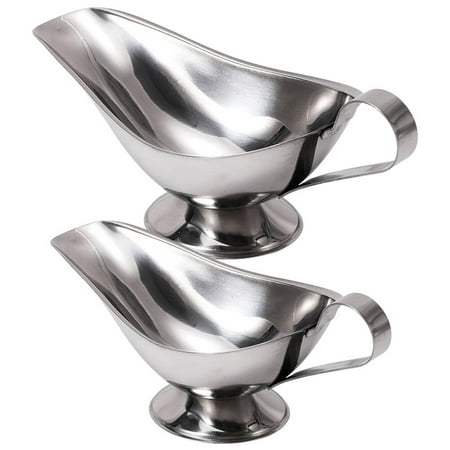 

2Pcs Sauce Container Sauce Boat Stainless Steel Sauce Cup Metal Gravy Boat Gravy Container
