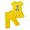Yellow, variant on Zwiiyzr 1-10 Years Little & Big Girl Summer Outfits Dinosaurs Ruffle Short Sleeved Flutter Sleeve Elastic Waist Cropped Pants Daisy 2Pcs Clothing Set Hot Pink